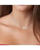 Collier Orné de Cristaux scintillants B2757 argenté