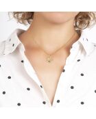 Collar de flores decorado con un diamante de oro negro auténtico