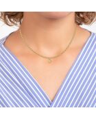 Catena a maglie sferiche decorata con un vero diamante in oro bianco