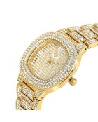 Montre ornée de Cristaux scintillants dorée