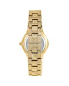 Montre ornée de Cristaux scintillants dorée