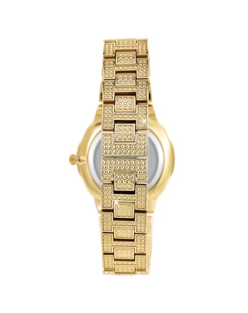 Montre ornée de Cristaux scintillants dorée