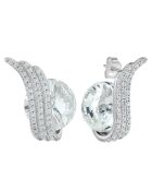 Boucles d'oreillesornées d'un Cristal scintillant argentées