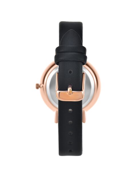 Montre élégante ornée d'un véritable diamant noire