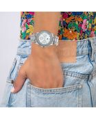 Montre ornée de cristaux Swarovski argentée