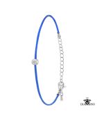 Bracciale in acciaio inossidabile decorato con un vero diamante blu