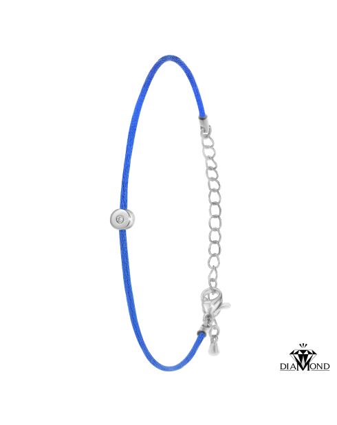Bracelet en acier inoxydable orné d'un véritable diamant bleu