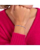 Bracciale in acciaio inossidabile decorato con un vero diamante blu