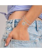 3er-Set B2389 silberne Edelstahlarmbänder