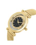 Montre élégante ornée de Cristaux scintillants dorée