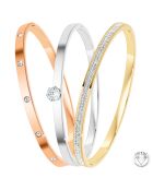 Set aus 3 Edelstahlarmbändern, verziert mit funkelnden silbernen Kristallen
