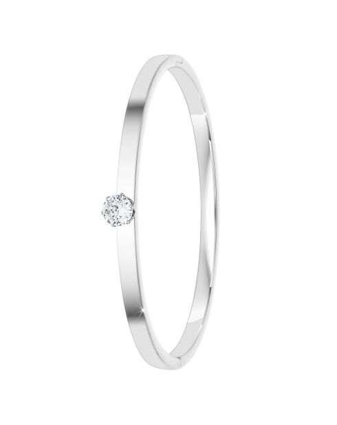 Set aus 3 Edelstahlarmbändern, verziert mit funkelnden silbernen Kristallen