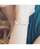 Set van 2 zilveren B2803 roestvrijstalen armbanden