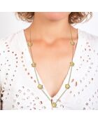 Collar de flores de acero inoxidable dorado