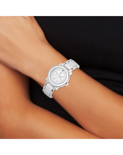 Elegante reloj decorado con un diamante blanco auténtico
