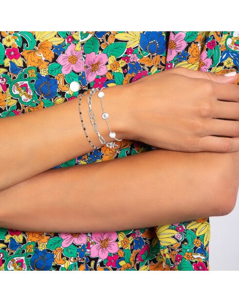 Set van 3 zilveren B2412 roestvrijstalen armbanden