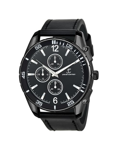Pascal Szerman Quarzuhr für Herren, schwarz