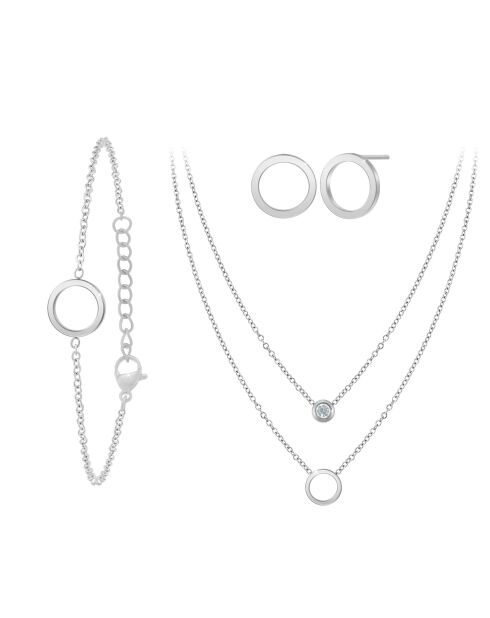 Parure en acier inoxydable B4196 argentée