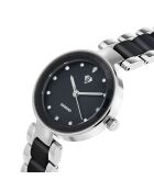 Montre élégante ornée d'un véritable diamant noire