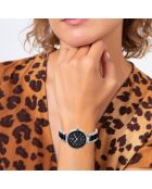 Montre élégante ornée d'un véritable diamant noire