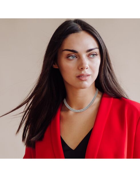 collar plateado de acero inoxidable