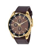 Herren-Quarzuhr von Pascal Szerman braun/gold