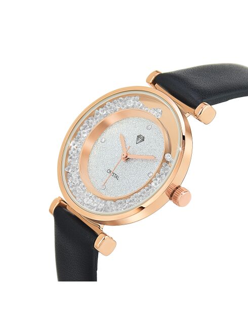Elegant horloge versierd met fonkelende roségouden kristallen
