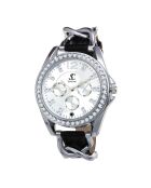 Elegante orologio decorato con 44 cristalli scintillanti e un vero diamante nero