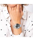 Montre ornée de Cristaux scintillants argentée