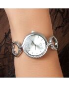 Montre ornée de cristaux Swarovski argentée