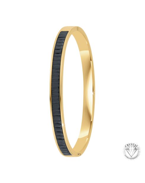 Bracciale in acciaio inossidabile decorato con zirconio by BR09 nero