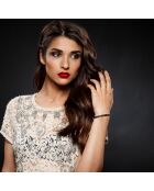 Bracciale in acciaio inossidabile decorato con zirconio by BR09 nero