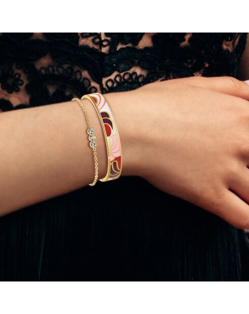 Set van 2 B3077 goud/veelkleurige roestvrijstalen armbanden