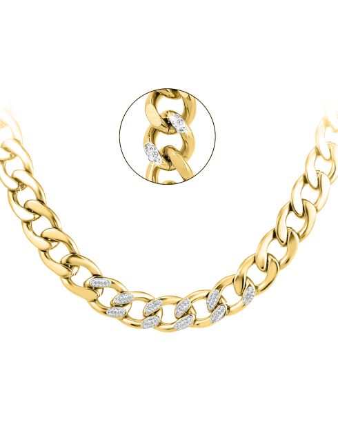 Collar decorado con brillantes cristales dorados