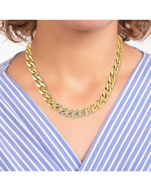 Collar decorado con brillantes cristales dorados