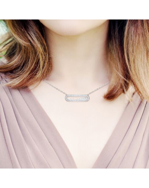 Collar de plata B2591 decorado con cristales brillantes