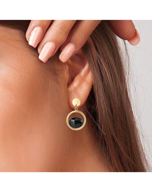 Boucles d'oreilles ornées de Cristaux scintillants dorées