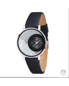 Montre élégante ornée de Cristaux scintillants noire