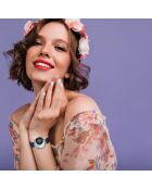 Montre élégante ornée de Cristaux scintillants noire