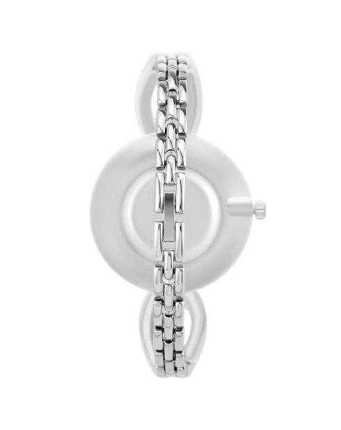 Emilie Uhr, verziert mit einem echten schwarzen Diamanten und 15 silbernen funkelnden Kristallen