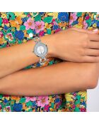 Emilie Uhr, verziert mit einem echten schwarzen Diamanten und 15 silbernen funkelnden Kristallen