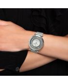 Elegante reloj decorado con un diamante de plata auténtico