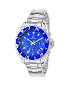 Montre homme quartz argenté/bleu