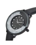 Orologio elegante decorato con un vero diamante nero
