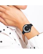 Orologio elegante decorato con un vero diamante nero