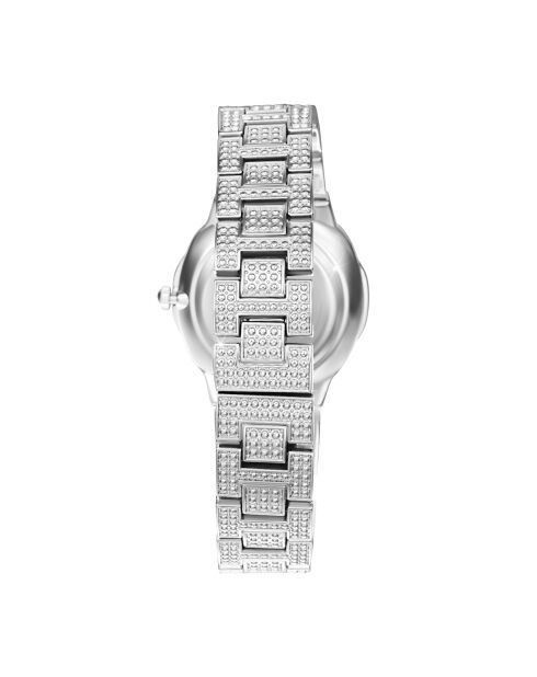 Montre ornée de Cristaux scintillants argentée