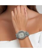 Montre ornée de Cristaux scintillants argentée
