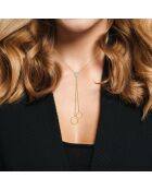 Sautoir en acier orné de Cristaux scintillants doré