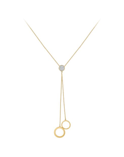 Sautoir en acier orné de Cristaux scintillants doré