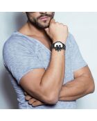 MH259-NFA Herrenuhr mit schwarzem Quarz-Edelstahlarmband